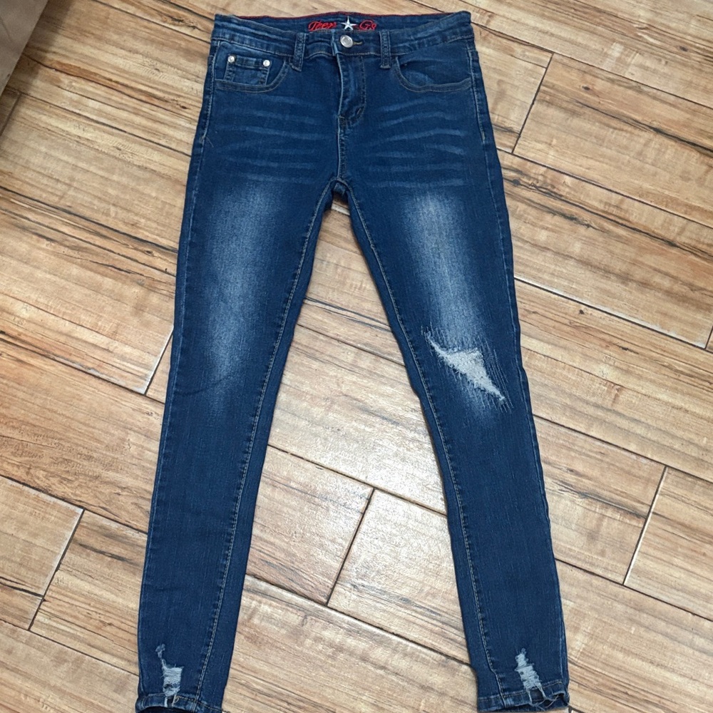 Blue Distressed Women's Jeans